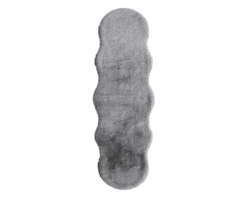 Fourrure synthétique Romance Shape gris chiné 55x160 cm