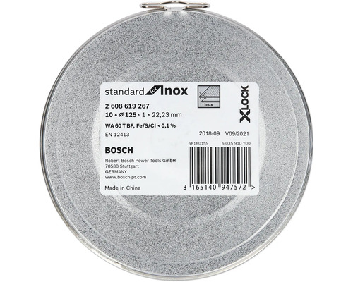 Disque à tronçonner Bosch Standard for Inox dans un récipient rond