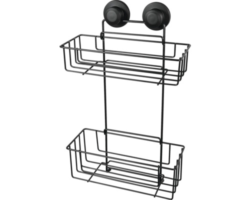 Doppelter Duschkorb mit Saugnäpfen zur Wandmontage.