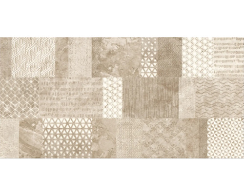 Carrelage mural décoratif en grès Saragossa marron 29,8 x 59,8 x 0,8 cm mat satiné (lappato) Carreau décoratif avec motifs géométriques