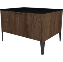 Commode avec structure en bois et pieds noirs