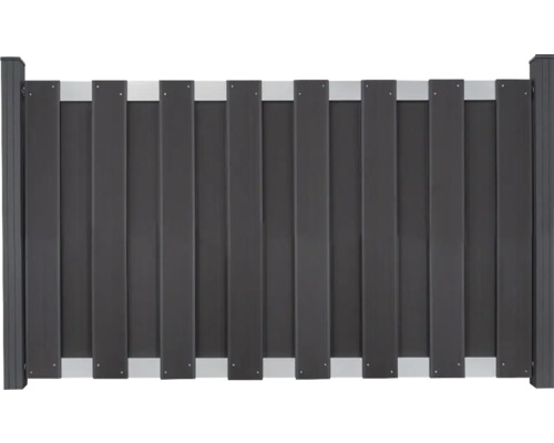 Clôture basse GroJa Merano cadre aluminium sans poteaux 180 x 90 cm anthracite