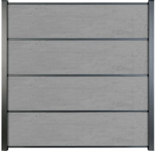 Betonzaun mit Aluminiumrahmen