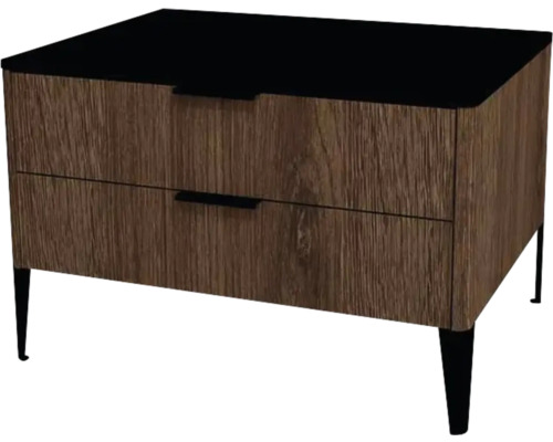 Unterschrank mit 2 Schubladen Devo Lotos 46x70x53 cm bronze expressive oak/schwarz Nachttisch mit zwei Schubladen