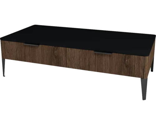 Unterschrank mit 2 Schubladen Devo Lotos 31x120x53 cm bronze expressive oak/schwarz Couchtisch mit Holzstruktur und Ablagefläche