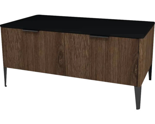 Unterschrank mit 2 Schubladen Devo Lotos 46x100x53 cm bronze expressive oak/schwarz Kommode mit Holzstruktur und Schubladen