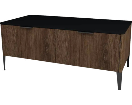 Unterschrank mit 2 Schubladen Devo Lotos 46x110x53 cm bronze expressive oak/schwarz Schrank mit Holzdekor und Ablagefläche