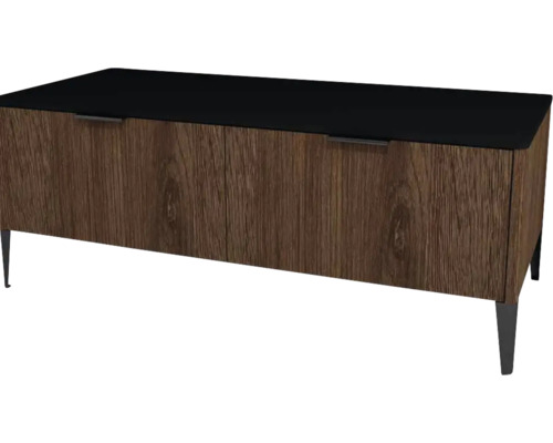 Unterschrank mit 2 Schubladen Devo Lotos 46x120x53 cm bronze expressive oak/schwarz Kommode mit drei Türen und Füßen