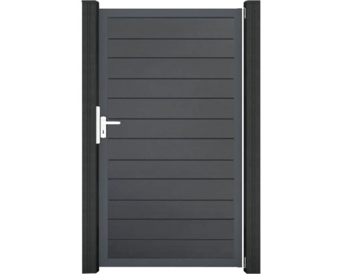 Portillon simple GroJa BasicLine étroit tirant universel prémonté sans poteaux cadre anthracite 100 x 180 cm anthracite