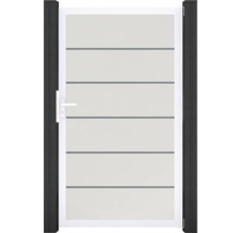 Einzeltor GroJa BasicLine Premium DIN universal vormontiert ohne Pfosten Rahmen Aluminium 100 x 180 cm weiß