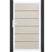 Einzeltor GroJa BasicLine Premium DIN universal vormontiert ohne Pfosten Rahmen Aluminium 100 x 180 cm Sheffield Oak