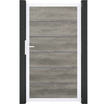 Einzeltor GroJa BasicLine Premium DIN universal vormontiert ohne Pfosten Rahmen Aluminium 100 x 180 cm Monument Oak