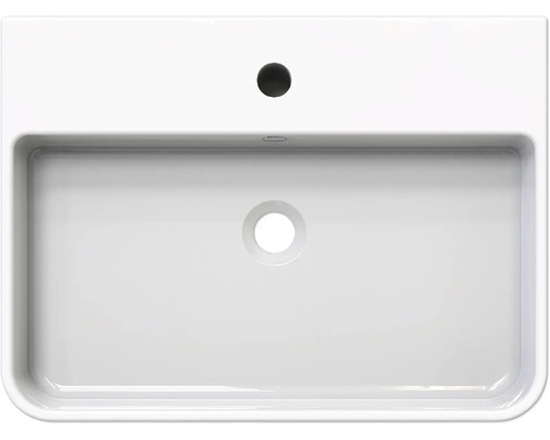 Lavabo en céramique avec trou de robinet et trop-plein