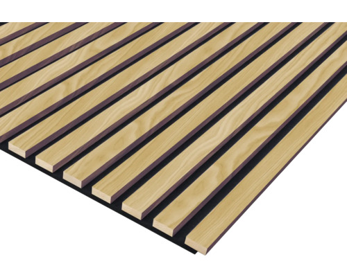 Akustikpaneel Lärche roh massiv 1195 x 572 x 19 mm Akustikpaneel aus Holzlatten auf Filz