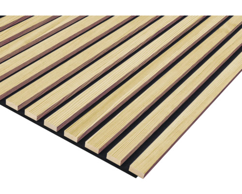 Panneau acoustique pin brut massif 2670 x 572 x 19 mm Panneau acoustique en bois avec support en feutre pour mur et plafond