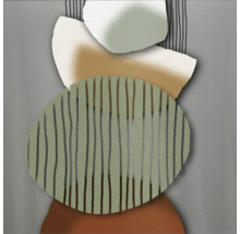 Tableau mural abstrait avec formes géométriques et rayures