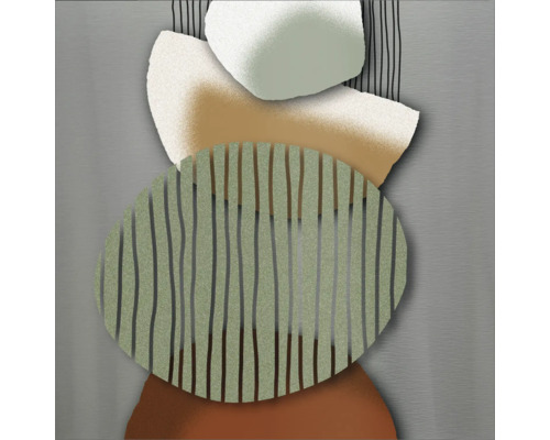 Tableau mural abstrait avec formes géométriques et rayures