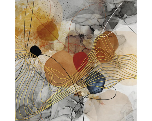 Image murale abstraite avec différentes formes et lignes