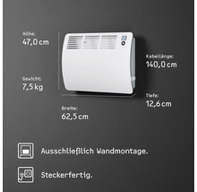 Wandkonvektor Stiebel Eltron CON 15 Premium 62,5x47 cm 1500 W