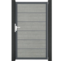 Einzeltor GroJa BasicLine Premium DIN universal vormontiert ohne Pfosten Rahmen anthrazit 100 x 180 cm Grey Ash Cut