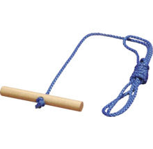 Manche en bois avec corde bleue pour équipements sportifs ou de jeux
