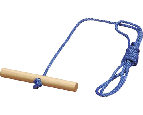 Manche en bois avec corde bleue pour équipements sportifs ou de jeux