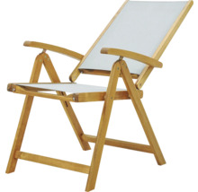 Gartenstuhl GARDEN PLACE Linda 2er Set braun, Gestell aus Akazie, Sitzbezug aus robustem Textilgewebe, Rückenlehne verstellbar