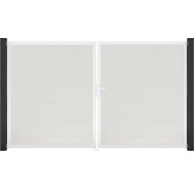 Doppeltor GroJa BasicLine Schmal rechts vormontiert ohne Pfosten Rahmen Aluminium 300 x 180 cm weiß