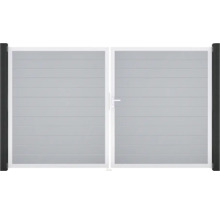 Doppeltor aus Aluminium mit horizontalen Lamellen