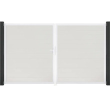 Doppeltor GroJa BasicLine Schmal links vormontiert ohne Pfosten Rahmen Aluminium 300 x 180 cm weiß