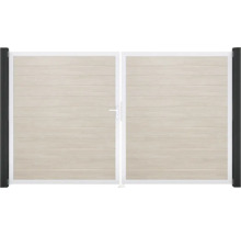 Portillon double GroJa BasicLine étroit gauche prémonté sans poteaux cadre aluminium 300 x 180 cm Sheffield Oak