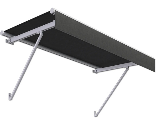 Store banne avec tissu gris et structure claire