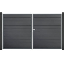 Doppeltor GroJa BasicLine Schmal rechts vormontiert ohne Pfosten Rahmen anthrazit 300 x 180 cm anthrazit