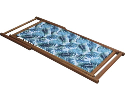 Holzliegestuhl mit Blättermuster