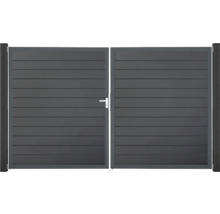 Doppelflügeltor aus Aluminium mit Griff