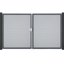 Doppeltor aus Aluminium mit horizontalen Lamellen