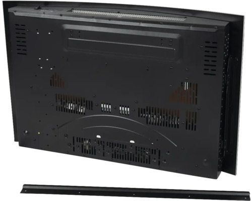 Vue arrière d''une cheminée électrique avec une barre de montage