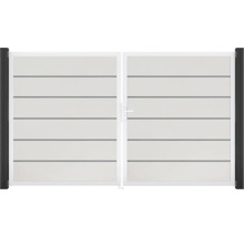 Doppeltor GroJa BasicLine Premium rechts vormontiert ohne Pfosten Rahmen Aluminium 300 x 180 cm weiß