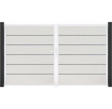 Doppeltor GroJa BasicLine Premium links vormontiert ohne Pfosten Rahmen Aluminium 300 x 180 cm weiß