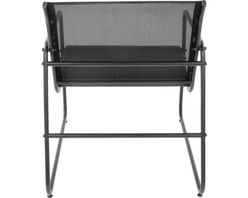 Chaise de jardin avec cadre en métal et revêtement textile, vue arrière