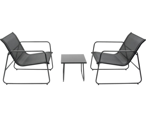 Ensemble de jardin avec deux fauteuils lounge et une table carrée