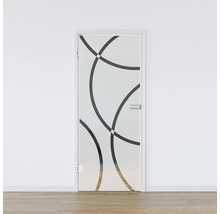 Porte intérieure en verre avec motif circulaire