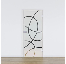 Porte d''intérieur en verre avec motif abstrait
