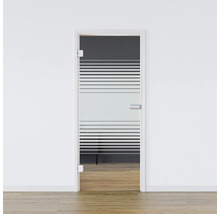 Porte en verre avec rayures horizontales dans l''encadrement de porte