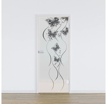 Porte intérieure en verre avec motif papillon