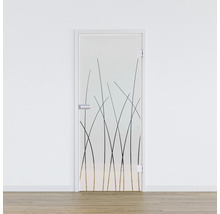 Porte en verre avec décor d''herbes pour l''aménagement intérieur