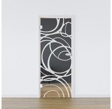 Porte en verre avec motif abstrait pour l''intérieur