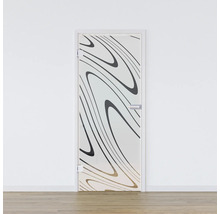 Porte intérieure en verre avec motif ondulé