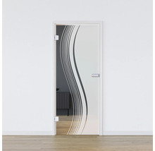 Porte en verre avec motif ondulé pour l''intérieur