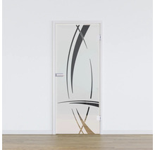 Porte en verre avec motif abstrait pour l''intérieur